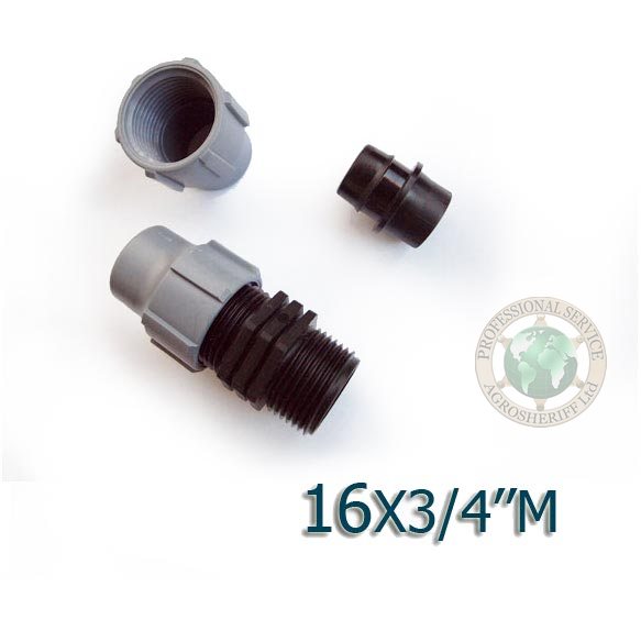 Nut lock fitting male thread 3/4" 16 mm